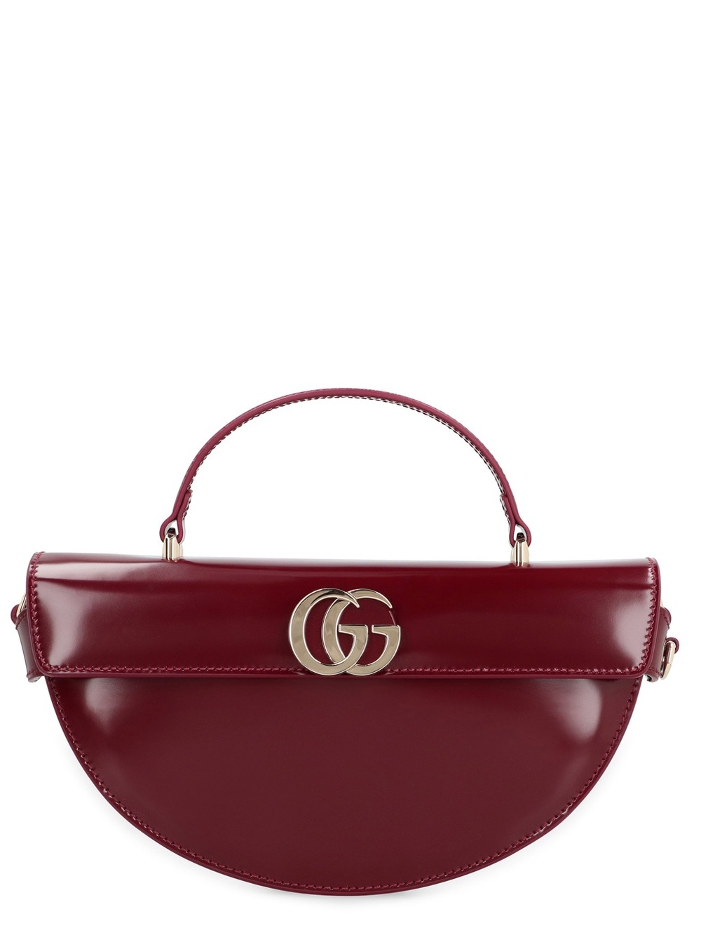 Gucci Red Half-Moon Leather Top-Handle Bag